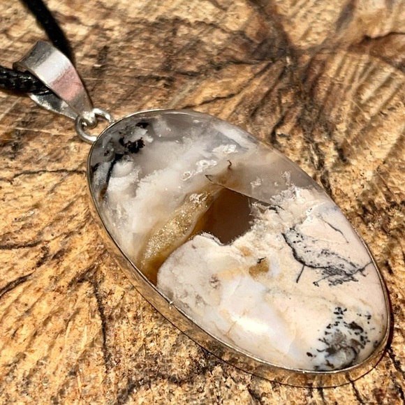 Honey Dendritic Opal Pendant - Picture 9 of 14